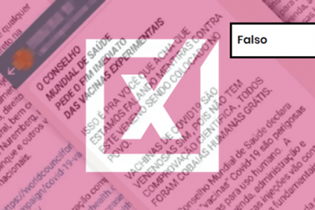 captura de tela de texto no WhatsApp com etiqueta de conteúdo enganoso