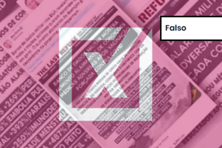Captura de tela de post nas redes sociais com etiqueta de conteúdo falso