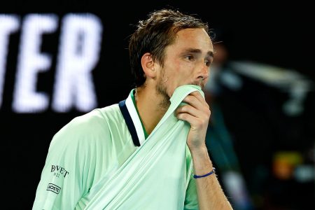 Daniil Medvedev durante final do Australian Open 2022 contra Rafael Nadal