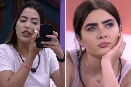 montagem de duas mulheres com maquiagem