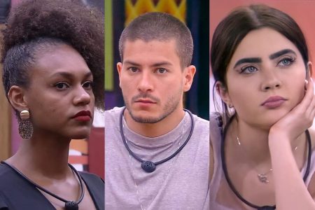 Montagem com fotos de Jessilane, Arthur e Jade