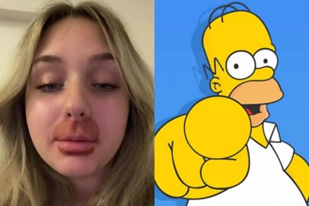 influenciadora e Homer Simpson