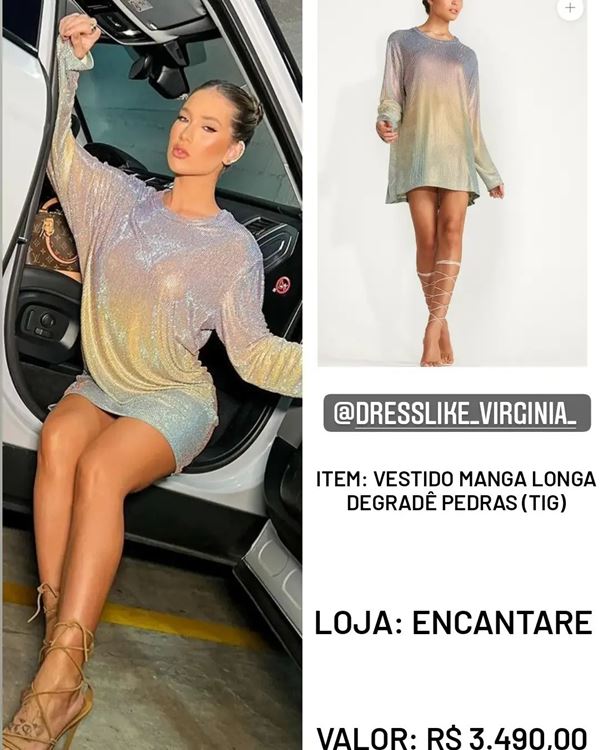 Mulher branca com vestido brilhoso