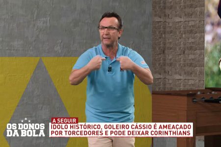 Neto desabafa contra ameaça a Cássio, goleiro do Corinthians, no programa Os Donos da Bola