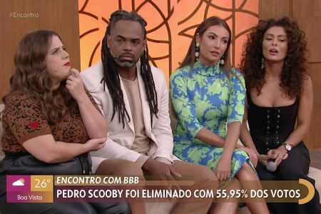 "Apagão" de Pedro Scooby no BBB22 é imitado no Encontro