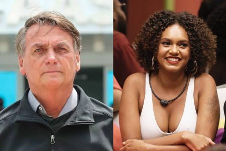 montagem com fotos de bolsonaro e jessilane