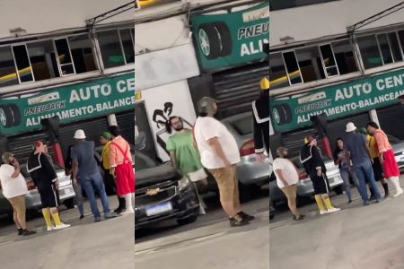 Integrantes da banda Netos de Dona Neves, que homenageiam a série Chaves, viralizaram nas redes sociais - Metrópoles