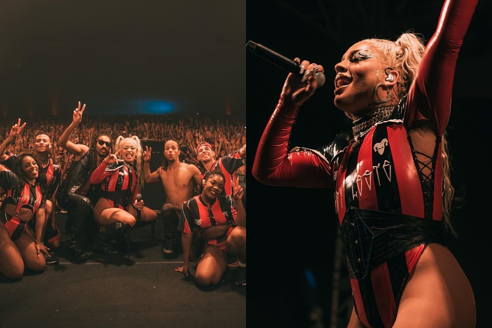 Gloria Groove durante show em Fortaleza (Foto: Luis Melo)