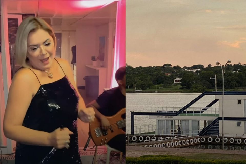 Cristina Bolsonaro e barco Blue Lake, onde ela comemorou seu aniversário