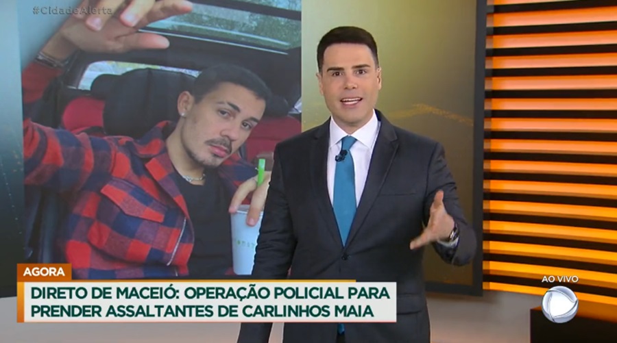 Luiz Bacci apresenta o Cidade Alerta na Record TV (Reprodução: Record TV)