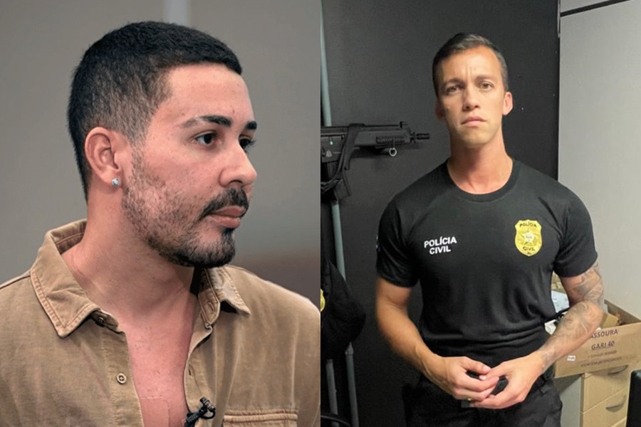 Carlinhos Maia e o delegado Leonam Pinheiro (Reprodução/Montagem Metrópoles)