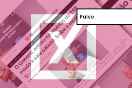 Imagem colorida de post falso sobre urnas eletrônicas
