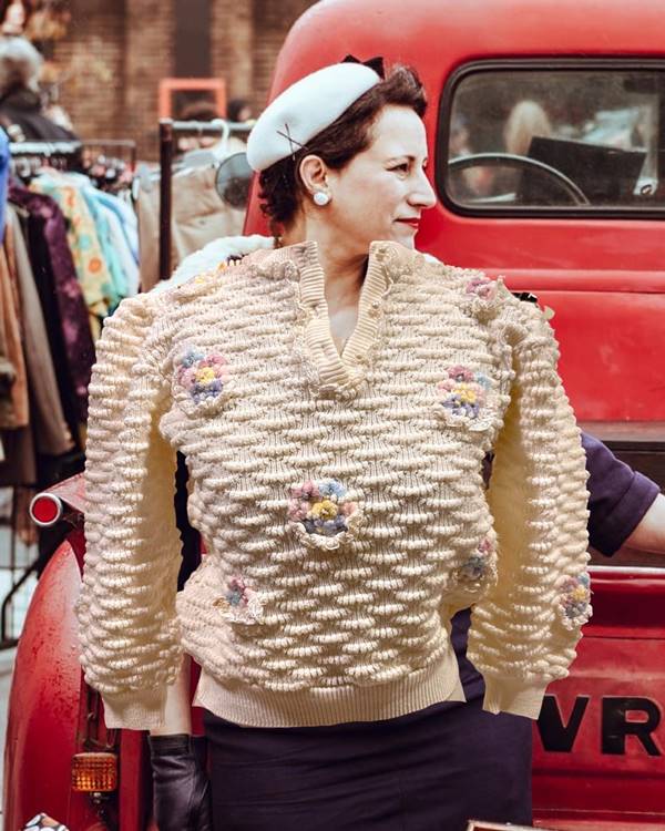 Colagem com cardigan