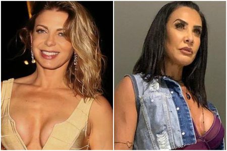 Sheila Mello (esquerda) e Scheila Carvalho (direita), ex-integrantes da banda É o Tchan - Metrópoles