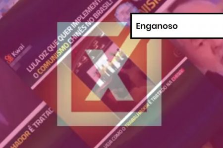 Imagem colorida de postagem enganosa sobre Lula
