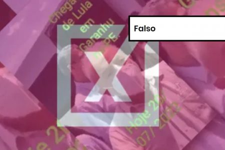 Imagem colorida de post que mente sobre Lula ter sido vaiado em Pernambuco