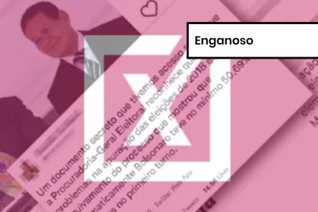 Imagem colorida de post enganoso sobre documentos das eleições de 2018