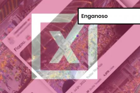 Imagem colorida de postagem enganosa sobre lançamento da candidatura de Bolsonaro