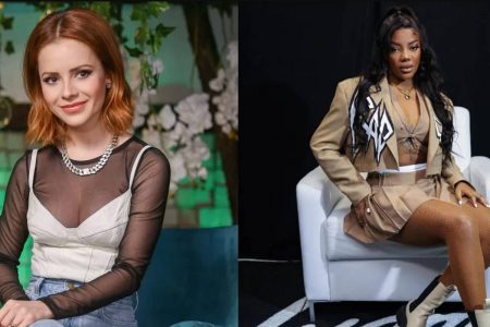 Foto colorida das cantoras Sandy e Ludmilla
