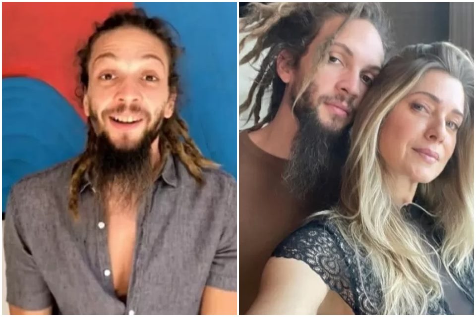 Homem com dreads e barba, Pablo Vares, e abraçado com letícia spiller em foto justaposta - Metrópoles