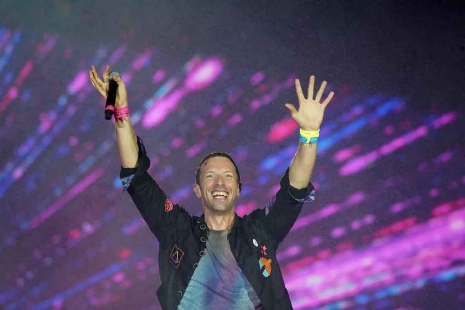 Foto de vocalista do Coldplay no Rock in Rio