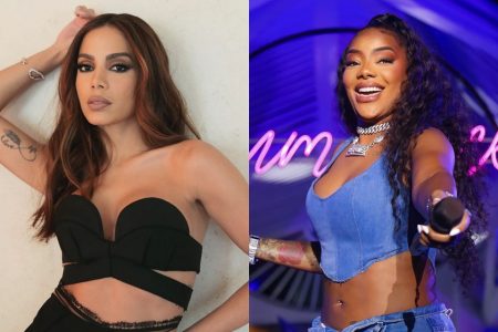 Montagem com fotos de Ludmilla e Anitta