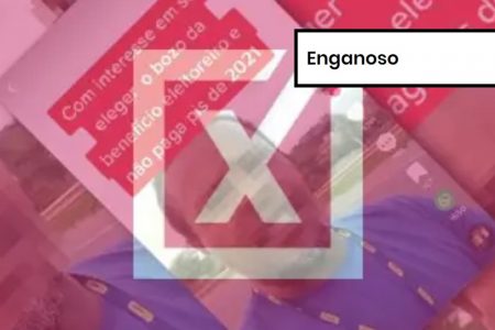 Imagem colorida de post enganoso sobre impostos do PIS/PASEP