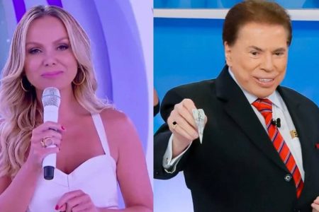 Foto colorida da Eliana e do Silvio Santos-Metrópoles