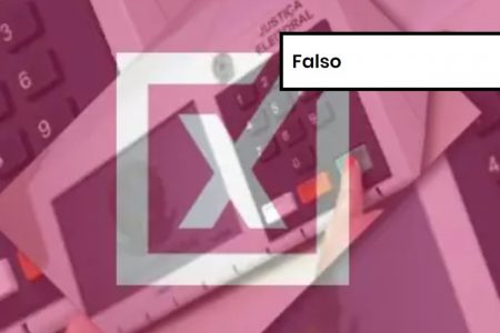 Imagem colorida d epostagem falsa sobre urnas eletrônicas