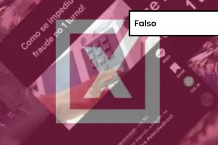 Imagem colorida de postagem falsa sobre eleições