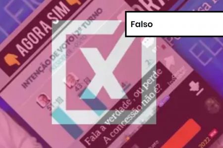 Imagem colorida de postagem falsa sobre pesquisa Ipec