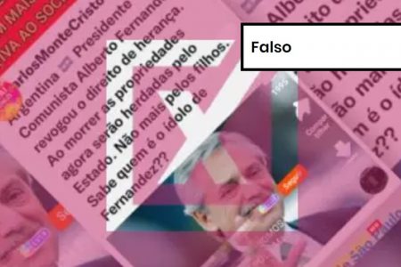 Imagem colorida de postagem enganosa sobre Argentina