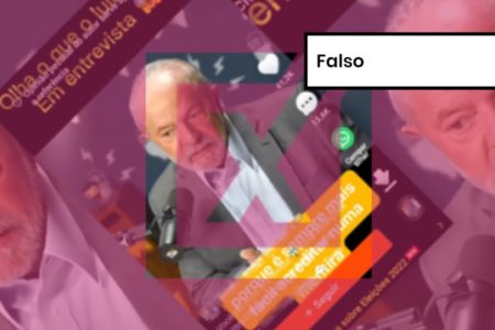 Imagem colorida de postagem falsa sobre Lula