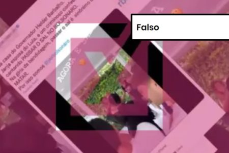 Imagem colorida de postagem falsa sobre Janja
