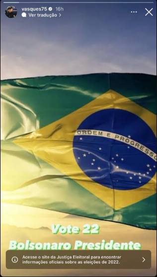 Diretor da PRF pede votos para Bolsonaro nas redes sociais