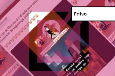 Imagem colorida de postagem falsa sobre indicação de ministério do governo Lula