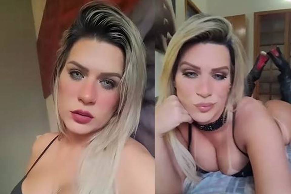 Montagem com fotos da atriz pornô Katharine Madrid - Metrópoles