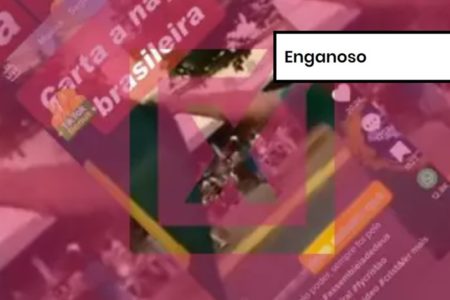 Imagem colorida de postagem enganosa sobre Bolsonaro