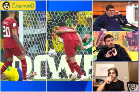 Reprodução do jogo do Brasil versus Sérvia no canal do Casemiro - Metrópoles