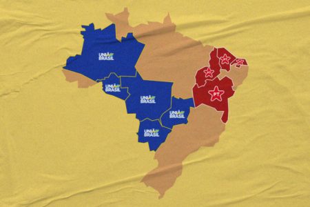Mapa do Brasil mostra panorama de estados em que governadores foram eleitos pelo PT e União Brasil - Metrópoles