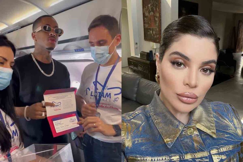 Fotos de fã de Gkay em voo e da influenciadora