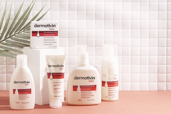 Produtos faciais da Galderma expostos