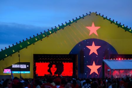 Palco do festival do futuro na posse de lula