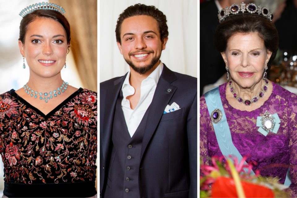 Foto colorida de montagem de três fotos com mulher branca jovem de tiara, homem pardo vestido com blazer e blusa aberta e mulher branca, idosa com tiara e roupa de gala - Metrópoles