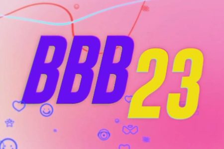 Logo do BBB23, com as cores roxo, amarelo e rosa em destaque - Metrópoles