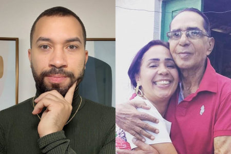 À esquerda, Gil do Vigor; à direita, Jacira Santana com o pai - Metrópoles