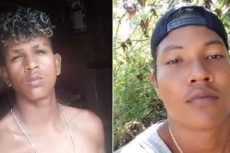 Montagem de dois jovens indígenas mortos a tiros na Bahia - Metrópoles