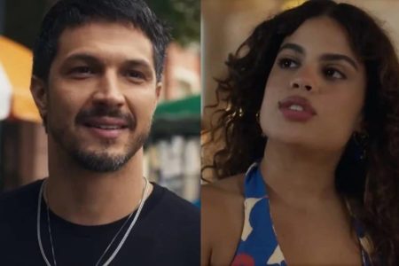 Montagem de Oto e Bia, personagens da novela - Metrópoles