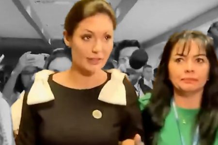 Rosimary Cardoso e Michelle Bolsonaro na posse de Damares Alves no Senado