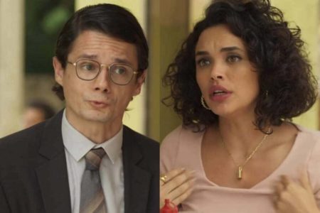 Montagem colorida de Firmino e Xaviera, personagens da novela Mar do Sertão - Metrópoles